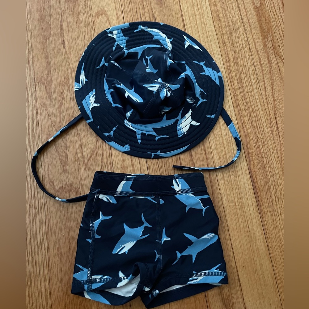 Hanna Andersson 3-6M Swim Trunks and Hat